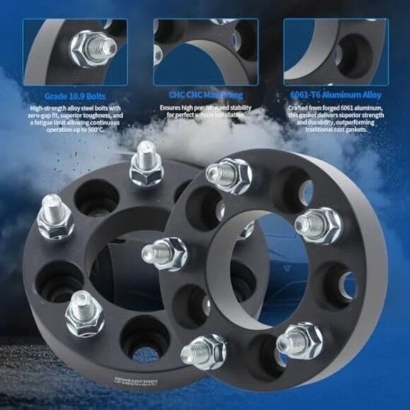 5x4.5 Wheel Spacers 1 inch 5 Lug 5x4.5"-82.5mm -1/2"x20 -1”thick 4 PCS SET NEW - Picture 5 of 8